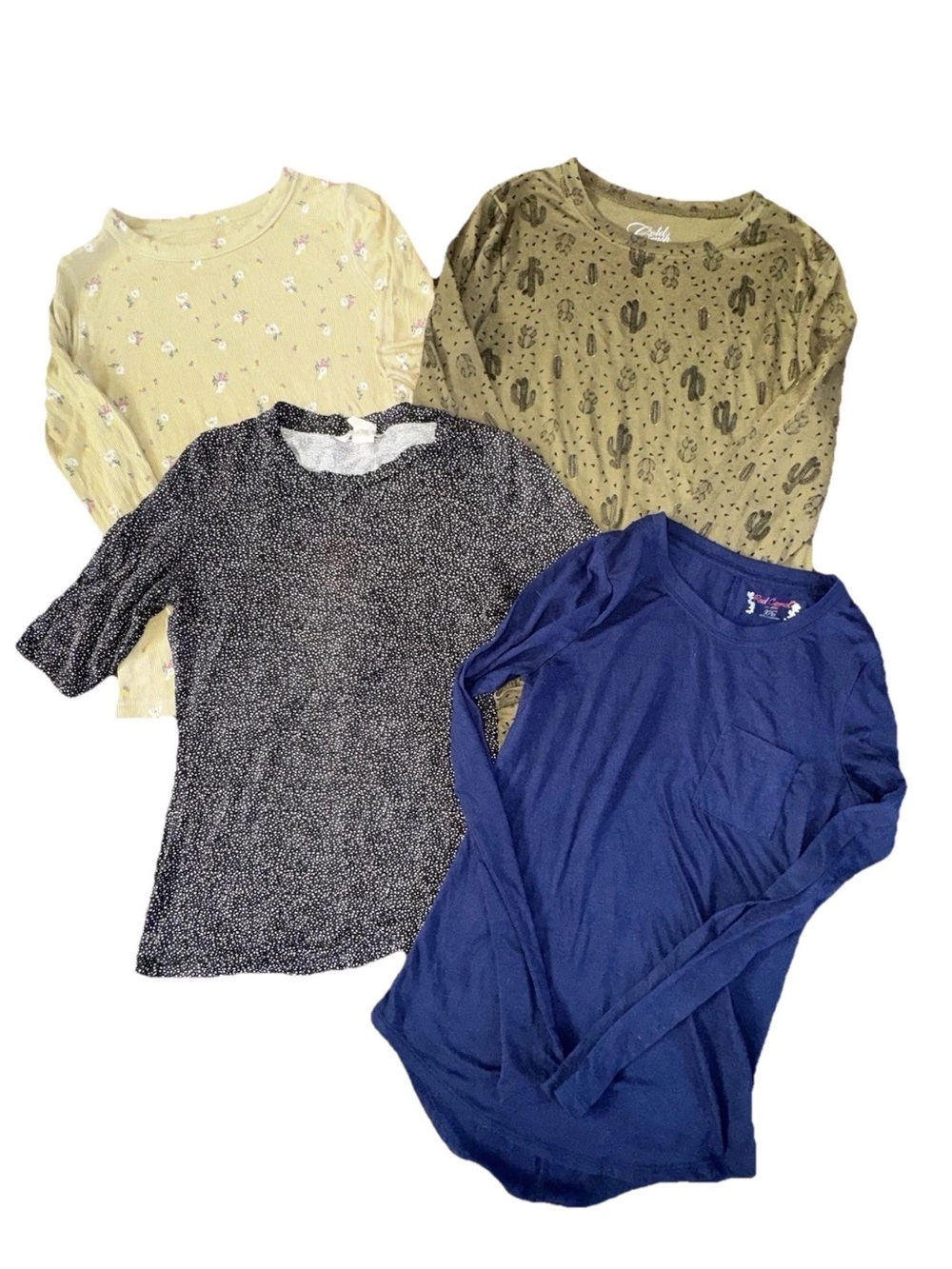 SO H&M Youth Girls XS Sm baby tee Long Sleeve Shirt Lot Of 4 Floral casual